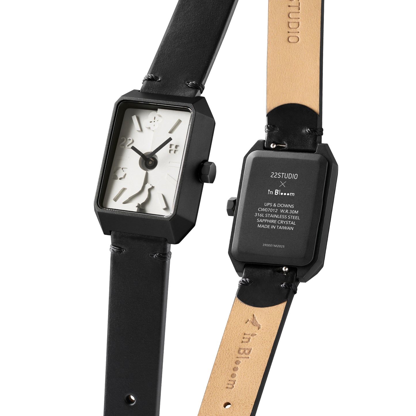 Ups & Downs Rectangular Concrete Watch_InBloom Piano Keys Edition